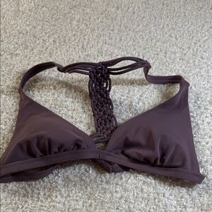Stylish Brown Bikini Top with Braided Back